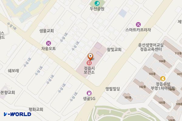 전북특별자치도 정읍시보건소 위치 지도 — 전북특별자치도 정읍시 수성1로 61  (수성동,958-2)