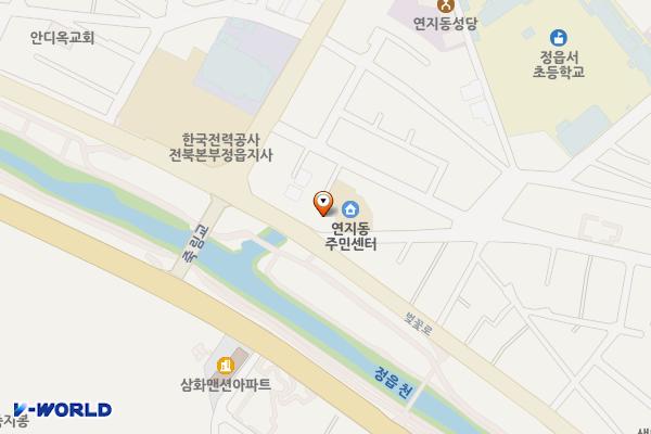 정읍문화원 위치 지도 — 전북특별자치도 정읍시 조곡천1길 1  (연지동,252-151)
