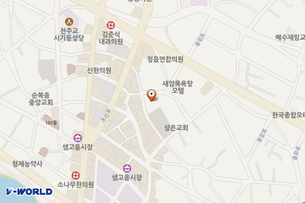 샘고을시장 평화주차장 위치 지도 — 전북특별자치도 정읍시 태평3길 13-4