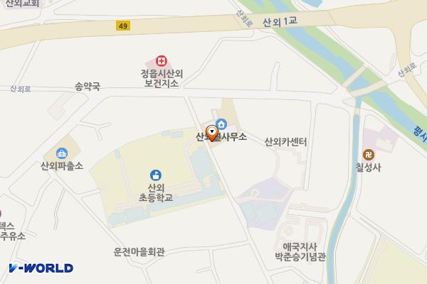 산외면사무소 위치 지도 — 전북특별자치도 정읍시 산외면 산외로 462-1  (442-2)