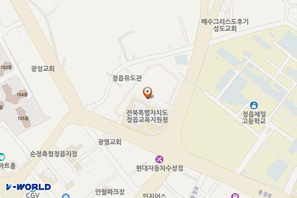 정읍학생복지회관 위치 지도 — 전북특별자치도 정읍시 수성동450-2