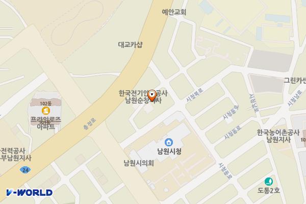 어린이놀이터 시청후문 위치 지도 — 전북특별자치도 남원시 시청북1길10