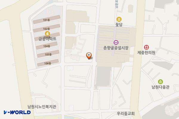 공설시장 양광수산 뒤편 위치 지도 — 전북특별자치도 남원시 금하정1길 25-20, 양광수산냉동 (금동)