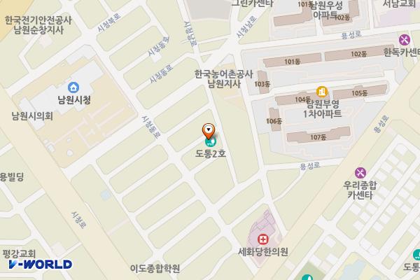 어린이놀이터 수정탕 뒤 위치 지도 — 전북특별자치도 남원시 시청동로 22-12