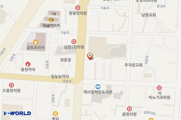 용남시장 주차장 위치 지도 — 전북특별자치도 남원시 동헌길 10, 남원용남시장 (하정동)