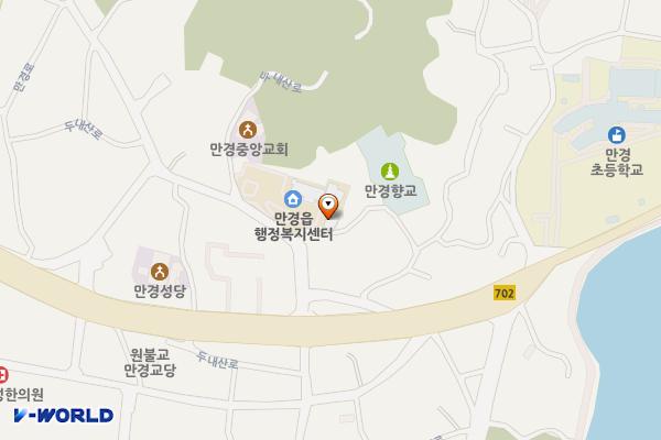 만경읍사무소 위치 지도 — 전북특별자치도 김제시 만경읍 두내산로 52 (만경리, 만경읍사무소)