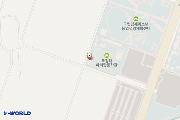 아리랑문학관 야외 위치 지도 — 전북특별자치도 김제시 부량면 용성1길 24 (용성리, 조정래아리랑문학관)