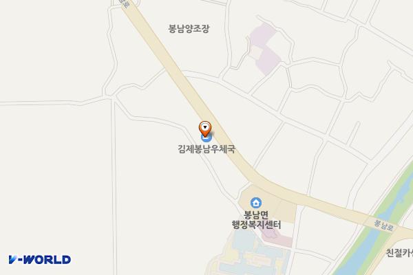 봉남우체국 위치 지도 — 전북특별자치도 김제시 봉남면 봉남로 429-1 (대송리, 김제봉남우체국)