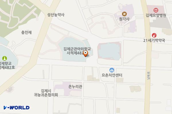 김제군 관아 위치 지도 — 전북특별자치도 김제시 동헌4길 46-1 (교동)