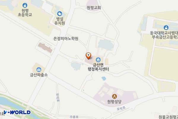 금산보건지소 위치 지도 — 전북특별자치도 김제시 금산면 원평8길 21 (쌍용리, 금산 보건지소)