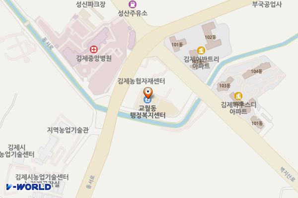 교월동행정복지센터 위치 지도 — 전북특별자치도 김제시 벽지산로 215 (옥산동)