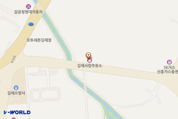 김제사랑주유소 위치 지도 — 전북특별자치도 김제시 월죽로 989 (교동)