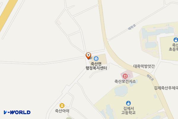 죽산면사무소 위치 지도 — 전북특별자치도 김제시 죽산면 죽산3길 3, 죽산면사무소