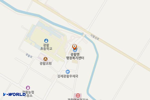 광활면사무소 위치 지도 — 전북특별자치도 김제시 광활면 광활11길 46 (옥포리, 광활면사무소)