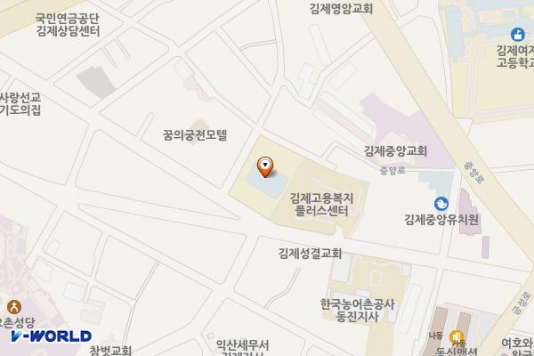 김제시립도서관 위치 지도 — 전북특별자치도 김제시 서낭당길 151 (요촌동, 김제시립도서관)