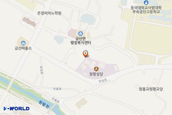 원평성당 앞 위치 지도 — 전북특별자치도 김제시 금산면 모악로 21