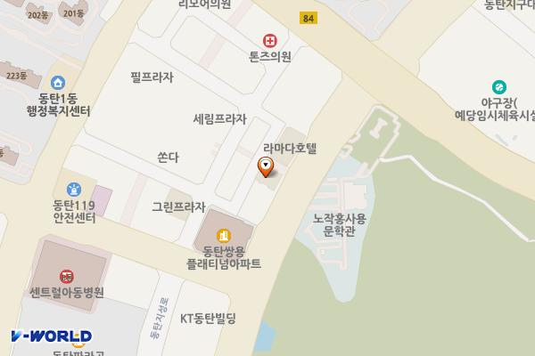 동탄북광장(한빛노상) 위치 지도 — 경기도 화성시 동탄구 노작로 197