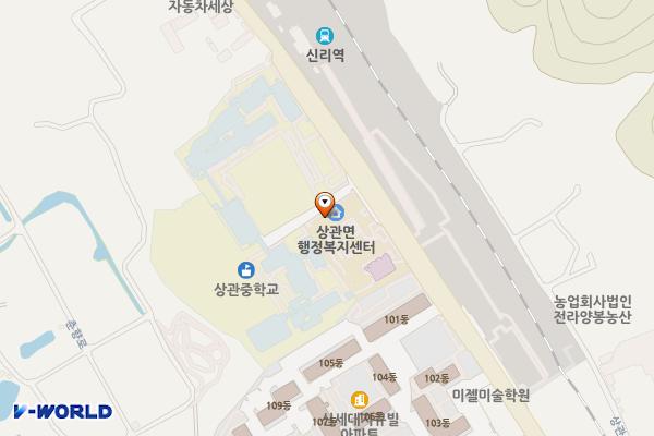상관면 행정복지센터 위치 지도 — 전북특별자치도 완주군 상관면 신리로 109, 상관면주민자치센터
