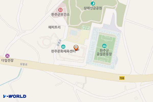 완주군립삼례도서관 위치 지도 — 전북특별자치도 완주군 삼례읍 삼봉로 215-12, 완주군립삼례도서관