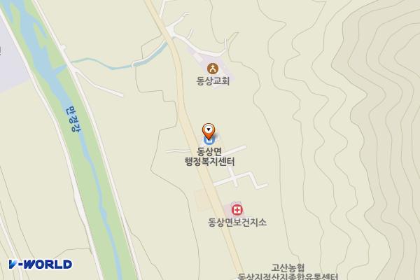 동상면 행정복지센터 위치 지도 — 전북특별자치도 완주군 동상면 동상로 1414, 동상면사무소