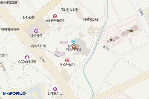 삼례공용버스터미널 위치 지도 — 완주군 삼례읍 동학로 24