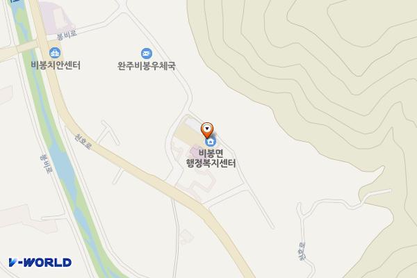비봉면 행정복지센터 위치 지도 — 전북특별자치도 완주군 비봉면 비봉소농길 16, 비봉면사무소