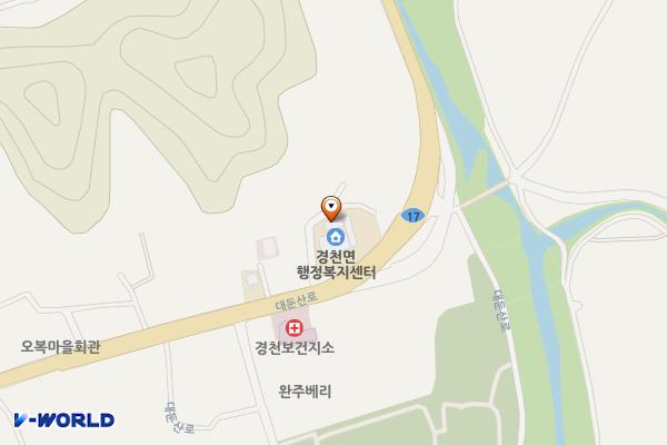 경천면 행정복지센터 위치 지도 — 전북특별자치도 완주군 경천면 대둔산로 259, 경천면사무소