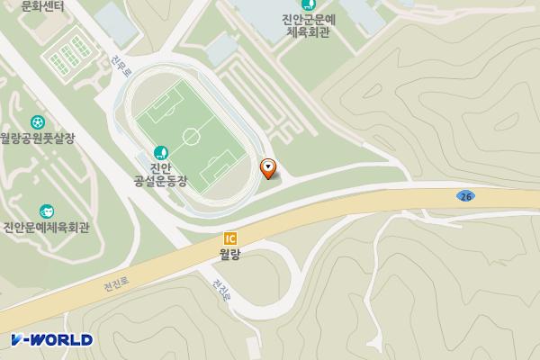 월랑공원(국궁장 옆) 위치 지도 — 전북특별자치도 진안군 진안읍 군하리 35-4