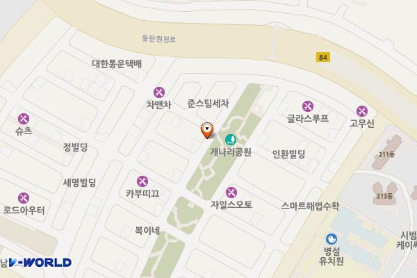 개나리공원노상 위치 지도 — 경기도 화성시 동탄구 반송동 228