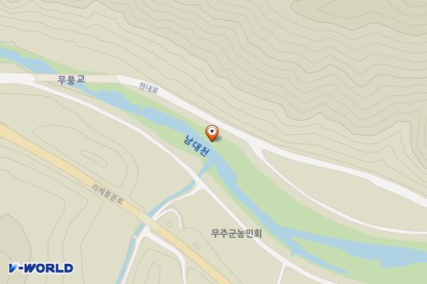 목정공원(이동식화장실) 위치 지도 — 전북특별자치도 무주군 무풍면  현내리 1216