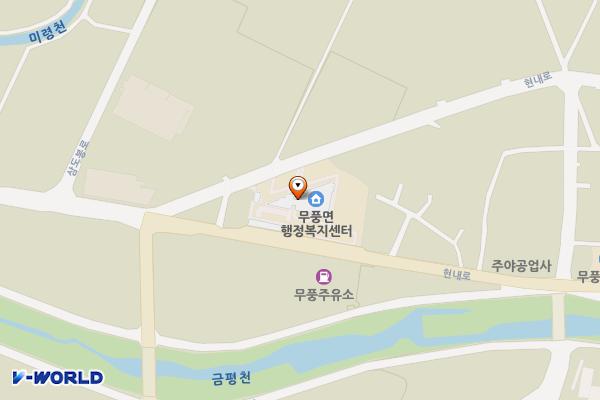 무풍면행정복지센터 1층 위치 지도 — 전북특별자치도 무주군 무풍면  현내로 171