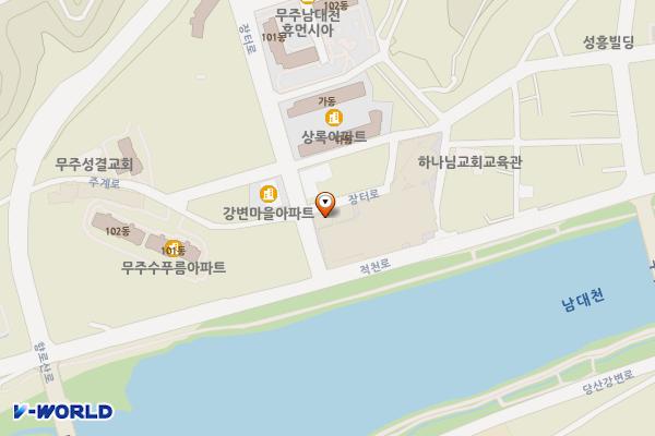무주반딧불장터 공중화장실 위치 지도 — 전북특별자치도 무주군 무주읍  장터로 2