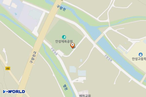 안성면 체육공원 이동식화장실 위치 지도 — 전북특별자치도 무주군 안성면  장기리 1682-2