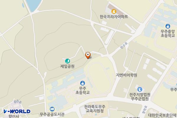 제일공원(도시공원) 무주초 테니스장 위치 지도 — 전북특별자치도 무주군 무주읍  읍내리 433