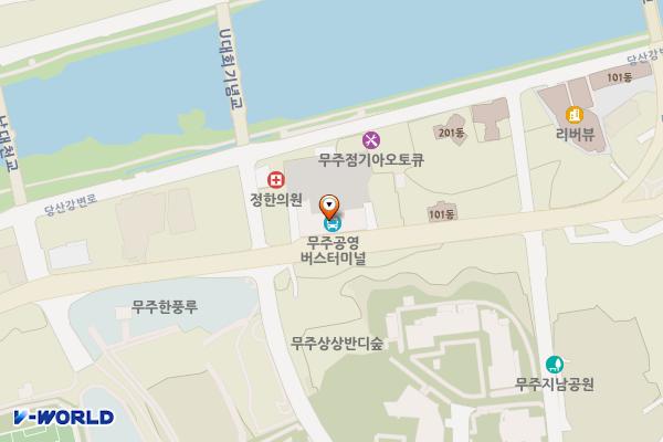 무주읍 공용버스터미널 위치 지도 — 전북특별자치도 무주군 무주읍 한풍루로 351