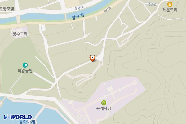의암공원 내 공중화장실 위치 지도 — 전북특별자치도 장수군 장수읍 장수리 115-1