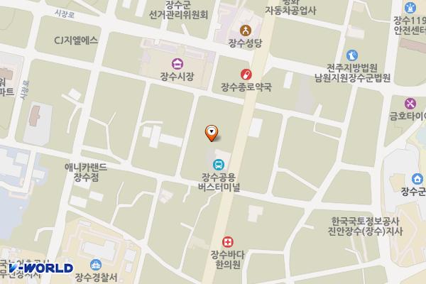 장수공용버스터미널 화장실 위치 지도 — 전북특별자치도 장수군 장수읍 장천로 175