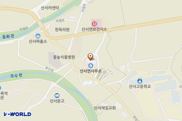 산서면사무소 화장실 위치 지도 — 전북특별자치도 장수군 산서면 보산로 1858 (동화리, 산서면사무소)
