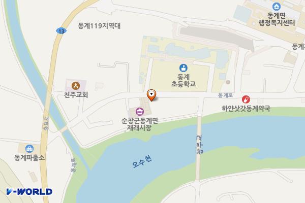 동계시장 위치 지도 — 전북특별자치도 순창군 동게면 동계로 22