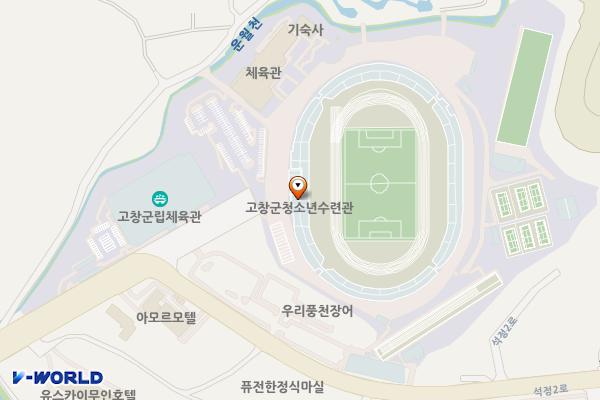 공설운동장(사무실좌측) 위치 지도 — 전북특별자치도 고창군 고창읍 운동장길 36