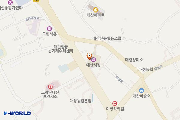 대산전통시장
공중화장실 위치 지도 — 전북특별자치도 고창군 대산면 공음대산로 935