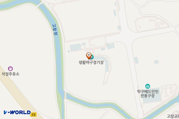 생활야구경기장 1루 위치 지도 — 전북특별자치도 고창군 고창읍 월암리 102