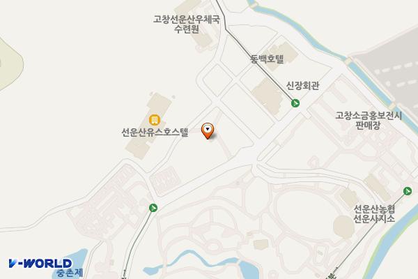 선운산도립공원(유스호스텔 운동장) 위치 지도 — 전북특별자치도 고창군 아산면 선운사로 158-46