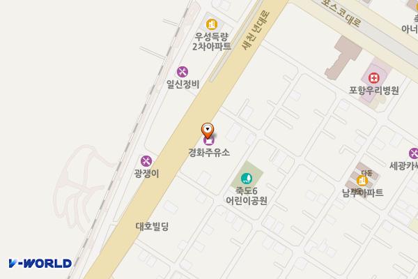 경화주유소 화장실 위치 지도 — 경상북도 포항시 북구 새천년대로 514(죽도동)