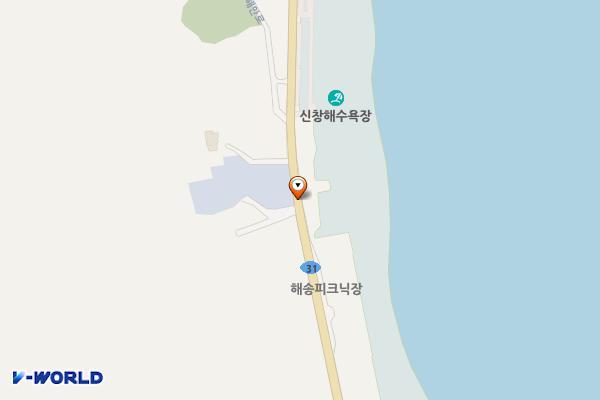 신창 국도변 주차장 화장실 위치 지도 — 경상북도 포항시 남구 장기면 신창리 895-1