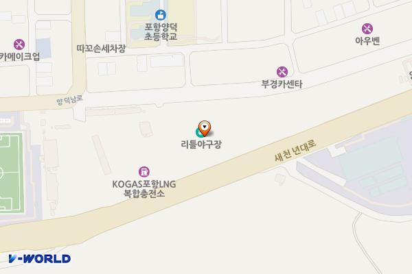 리틀야구장 화장실 위치 지도 — 경상북도 포항시 북구 양덕동 132