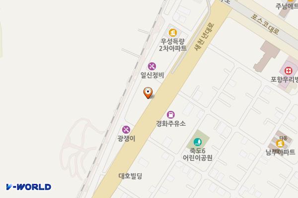 SK네트웍스(주) 화장실 위치 지도 — 경상북도 포항시 북구 새천년대로 515 (득량동)