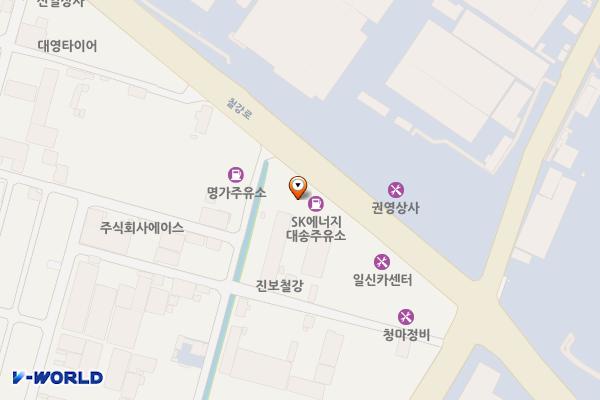 대송주유소(SK엔크린) 위치 지도 — 경상북도 포항시 남구 대송면 철강로 254