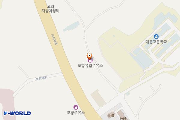 포항유업주유소 화장실 위치 지도 — 경상북도 포항시 북구 소티재로 70 (우현동)