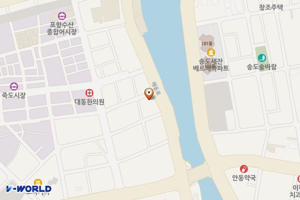 죽도어시장 화장실 위치 지도 — 경상북도 포항시 북구 해동로 175